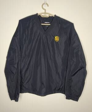 UPS delivery sport-tek black v-neck pullover jacket with pockets - large